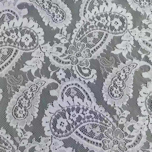 freedombeauty|Brocade Cotton Paisley Lace Fabric Full Pattern Lace Fabric for Dresses Fashion Gowns Wedding Dresses Children's Decorations