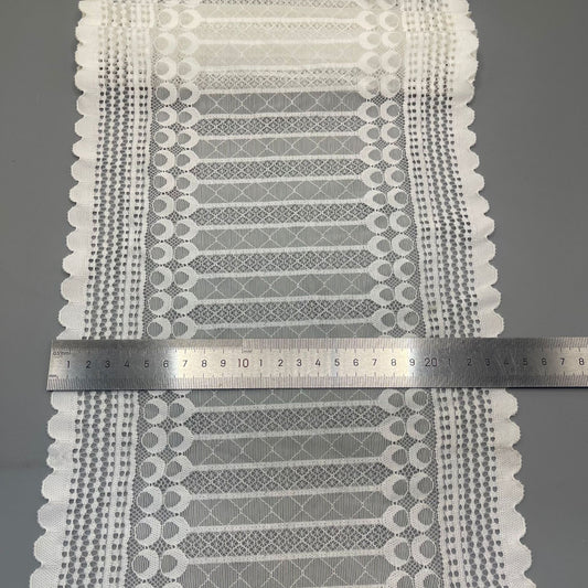 freedombeauty|24cm White Handmade Wedding Dress Lace Hollow Elastic Lace Nylon Clothing Accessories Lace