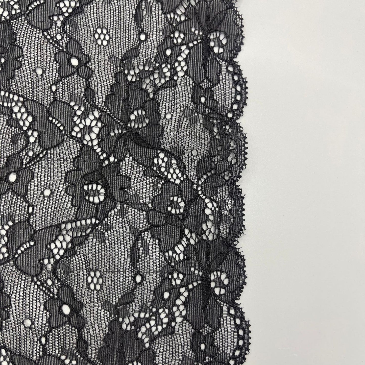 freedombeauty|17CM Black Lace Trim Fashionable High-Quality Large Lace Elastic Trim Clothing