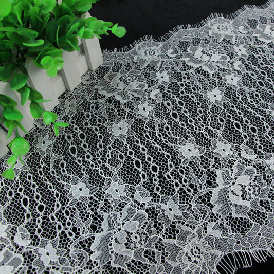 FREEDOMBEAUTY | New 28cm eyelash lace, small flower with bubble French lace wedding fabric curtain lace