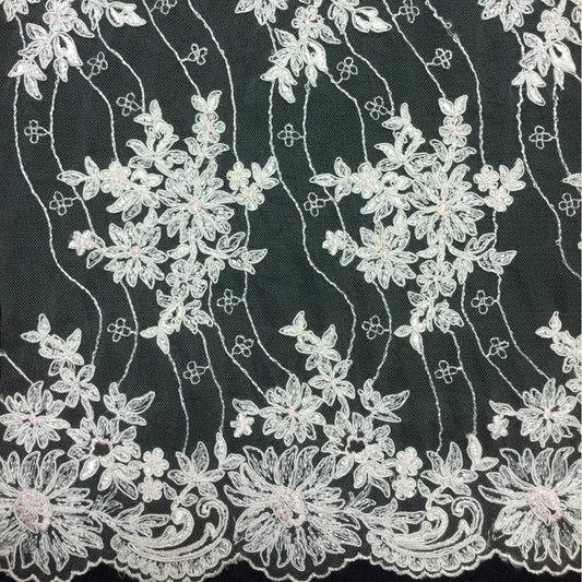Freedombeauty | Direct Supply Car Strand Lace Veil Skirt Lace Accessories Three-Dimensional Bone Thread Lace Fabric Wedding Dress Fabric