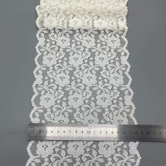 freedombeauty|18CM DIY Wedding Dress Accessories White Elastic Hollow Lace Trim Nylon High-end Design