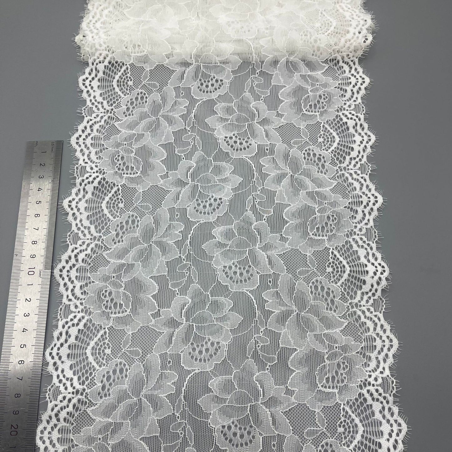 freedombeauty|22cm Elastic Eyelash French Water-Soluble Lace Trim Clothing Wedding Dress Accessories DIY Decoration