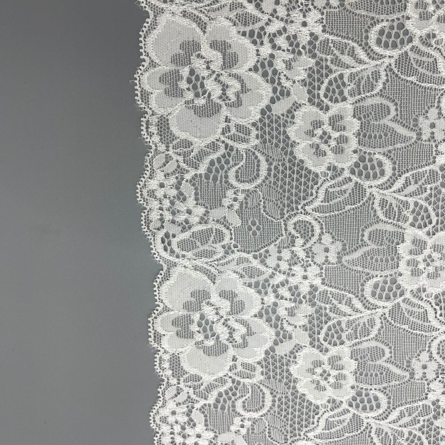 freedombeauty|19cm Elastic Lace Trim for Wedding Dress Accessories White Hollow Lace Edge Nylon Handmade