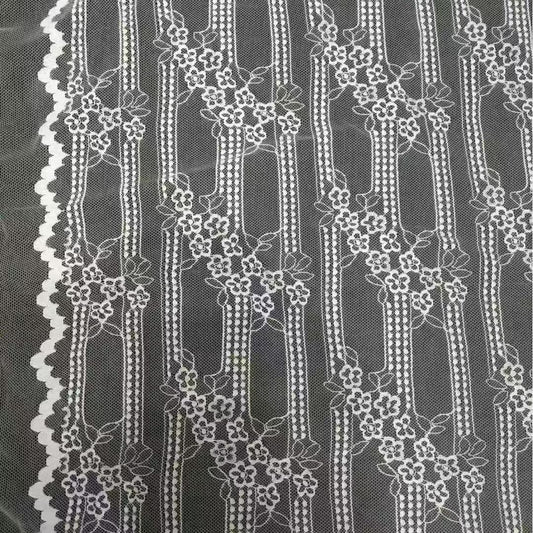 freedombeauty|New Elastic Nylon Vine Pattern Lace Fabric Bamboo Flower Chain Flower Dress Base Shirt Lace Fabric Flower