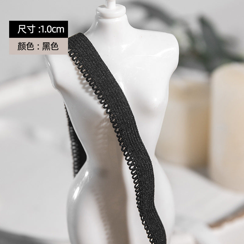 FREEDOMBEAUTY | Manufacturers supply 1.0cm nylon soft elastic elastic band, clothing loungewear underwear webbing, black and white spot
