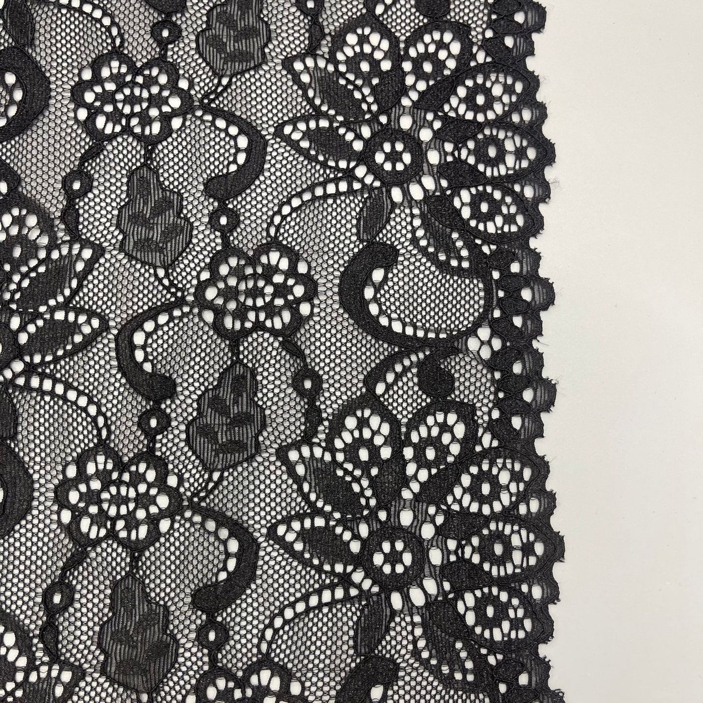 freedombeauty|18cm Black and White Hollow Elastic Lace Trim DIY Clothing Lingerie Lace Wedding Dress Accessories