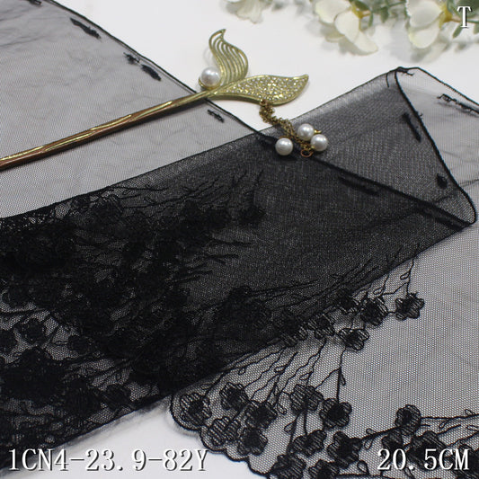 【1pack】-freedombeauty|Multicolor Mesh Ancient Style Small Flower Lightweight Embroidered Lace 20cm Traditional Hanfu Lace Trim DIY Accessories