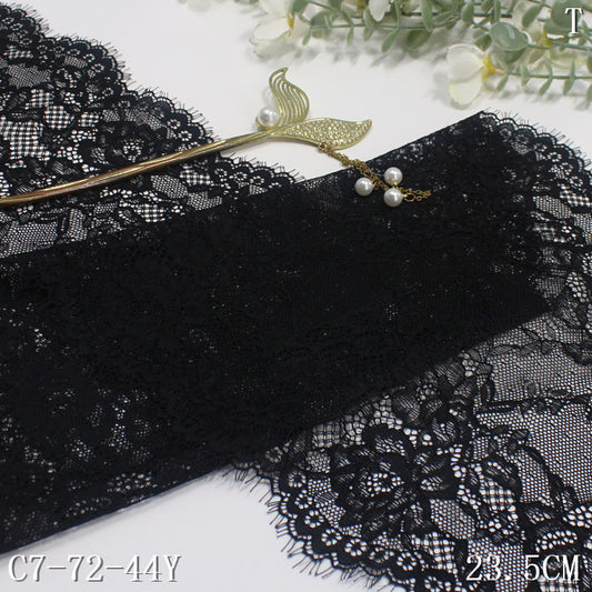 freedombeauty|Two-tone Double Wave Asymmetric Retro Flower Elastic Eyelash 23cm Clothing Lingerie Lace Trim Accessories