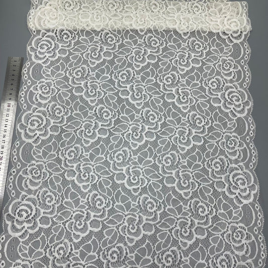 freedombeauty|42CM In Stock Supply Non-Elastic Lace Wide Trim DIY Wedding Dress Car Doll Trim