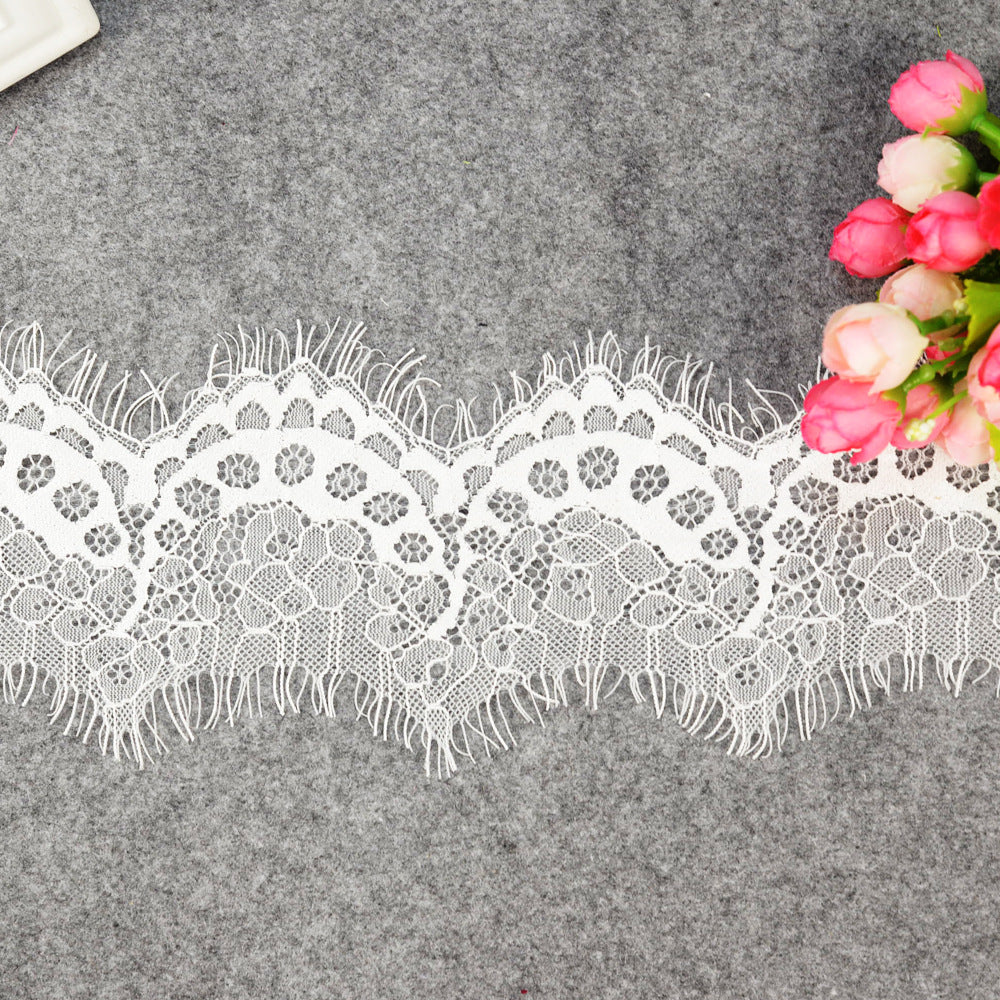 FREEDOMBEAUTY | Wave eyelash edge lace 10cm wide clothing sleeve edge lace lace underwear hollow eyelash lace flower