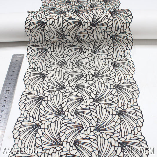 【1pack】-Freedombeauty | Customized Light Yellow Mesh Bottom Black Car Strand Petal Knitted Embroidered Lace Clothing Ornament Mom Wear