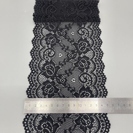 freedombeauty|15cm High-end White Lace Trim Nylon Hollow Lace Wedding Dress Clothing Accessories Wide Lace Trim