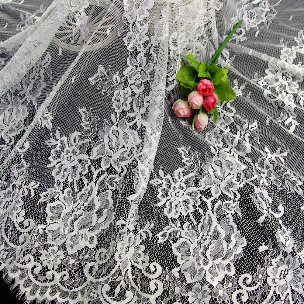 FREEDOMBEAUTY | Rose Flower Ivy Wedding Dress Clothing Lace Fabric 1.5m Wide Nylon Quality Fashion Wedding Fabric