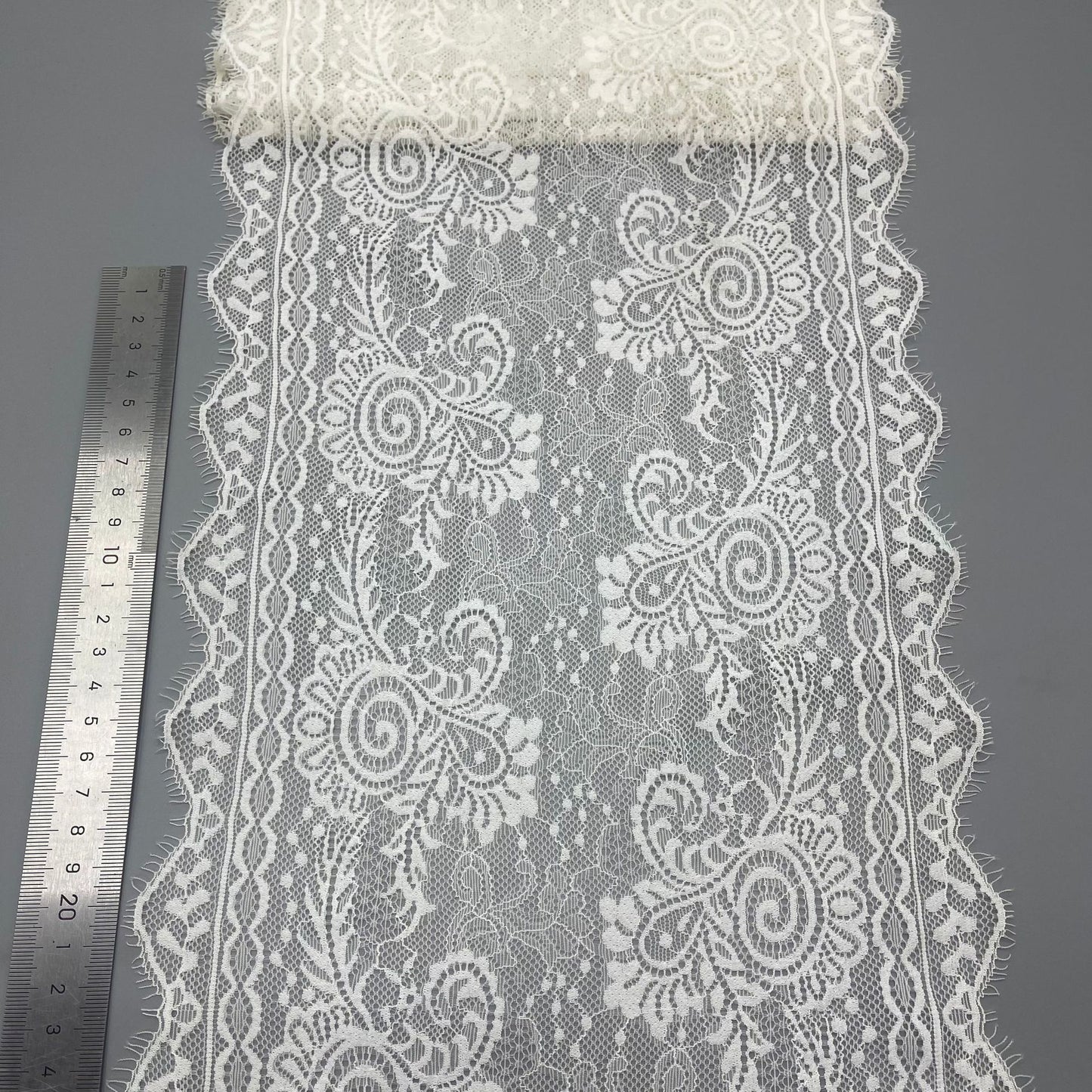 freedombeauty|22cm Elastic Eyelash High-end French Lace Trim Clothing Lingerie Wedding Dress Accessories DIY Supply