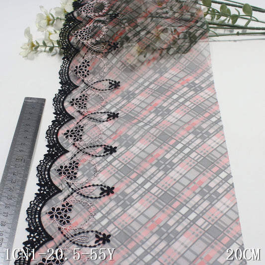 【1pack】-Freedombeauty | French Printing Unilateral Water Soluble Small Flower Mesh Embroidery 20cm Curtain Sofa Cushion Lace Accessories