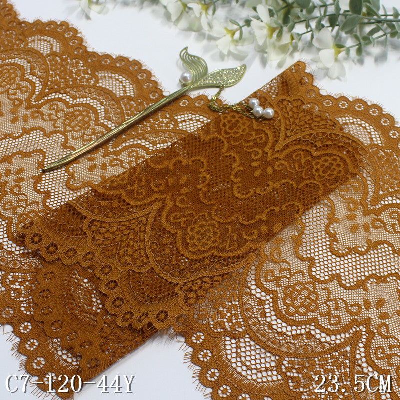 freedombeauty|Multicolor Double Wave French Classical Pattern Elastic Eyelash 23cm Clothing Home Textile Lace Trim DIY