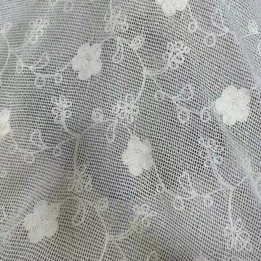 freedombeauty|Full Rope Embroidery Craft Sequin Flower Non-Stretch Chenille Lace Fabric for Women's Cheongsam Wedding Dress Loungewear Fabric