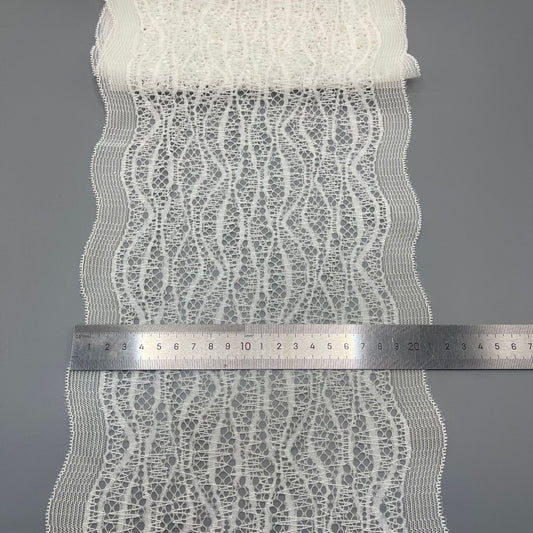 freedombeauty|20CM Wavy Elastic Lace Trim DIY Wedding Dress Garment Lingerie Accessories
