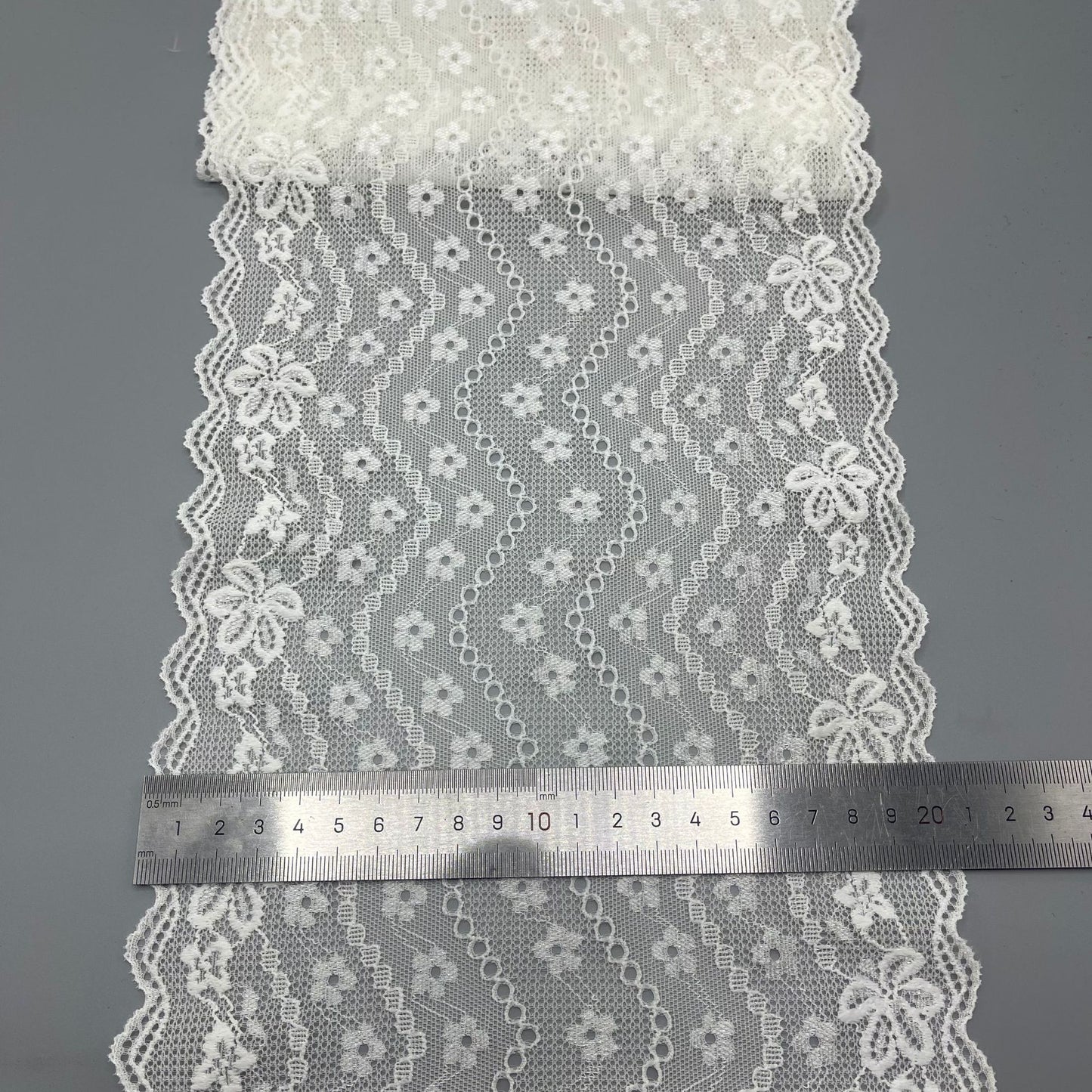 freedombeauty|20cm Elastic Lace White Wedding Dress Lace Trim Hollow Lace Nylon Design DIY Lace
