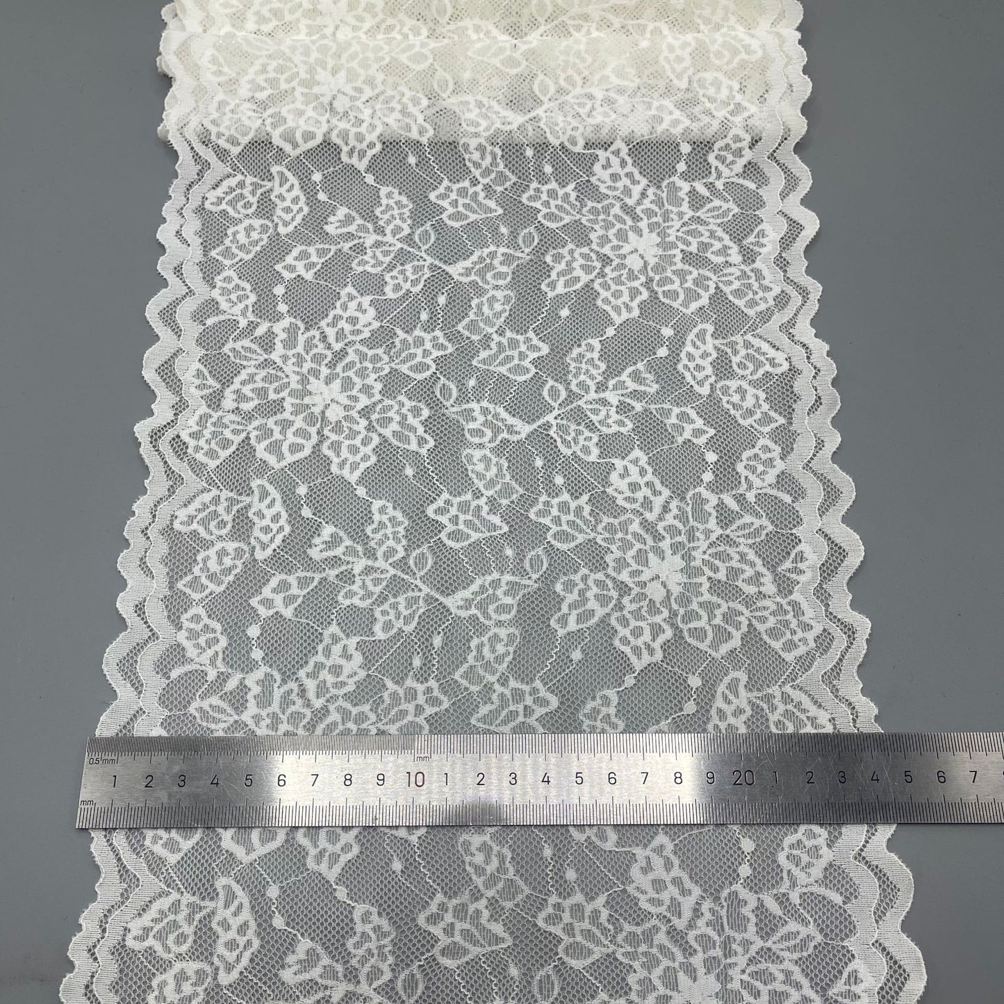 freedombeauty|24cm White Elastic Hollow Lace Trim Clothing Accessories Handmade Collaboration