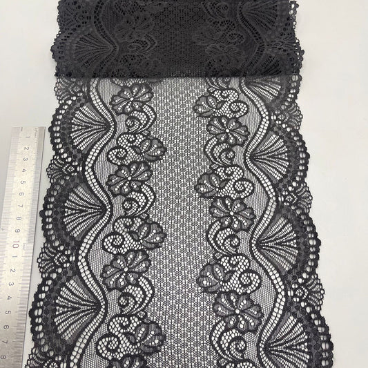 freedombeauty|22CM Eyelash Lace Trim DIY Handmade Lingerie Wide Lace Trim Accessories Wavy Hem Wedding Dress