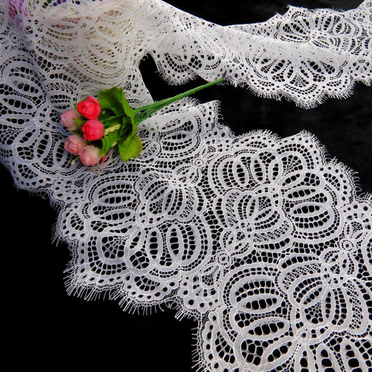 FREEDOMBEAUTY | New strand wavy edge lace 25cm non-elastic lace fabric, fashion dress lace