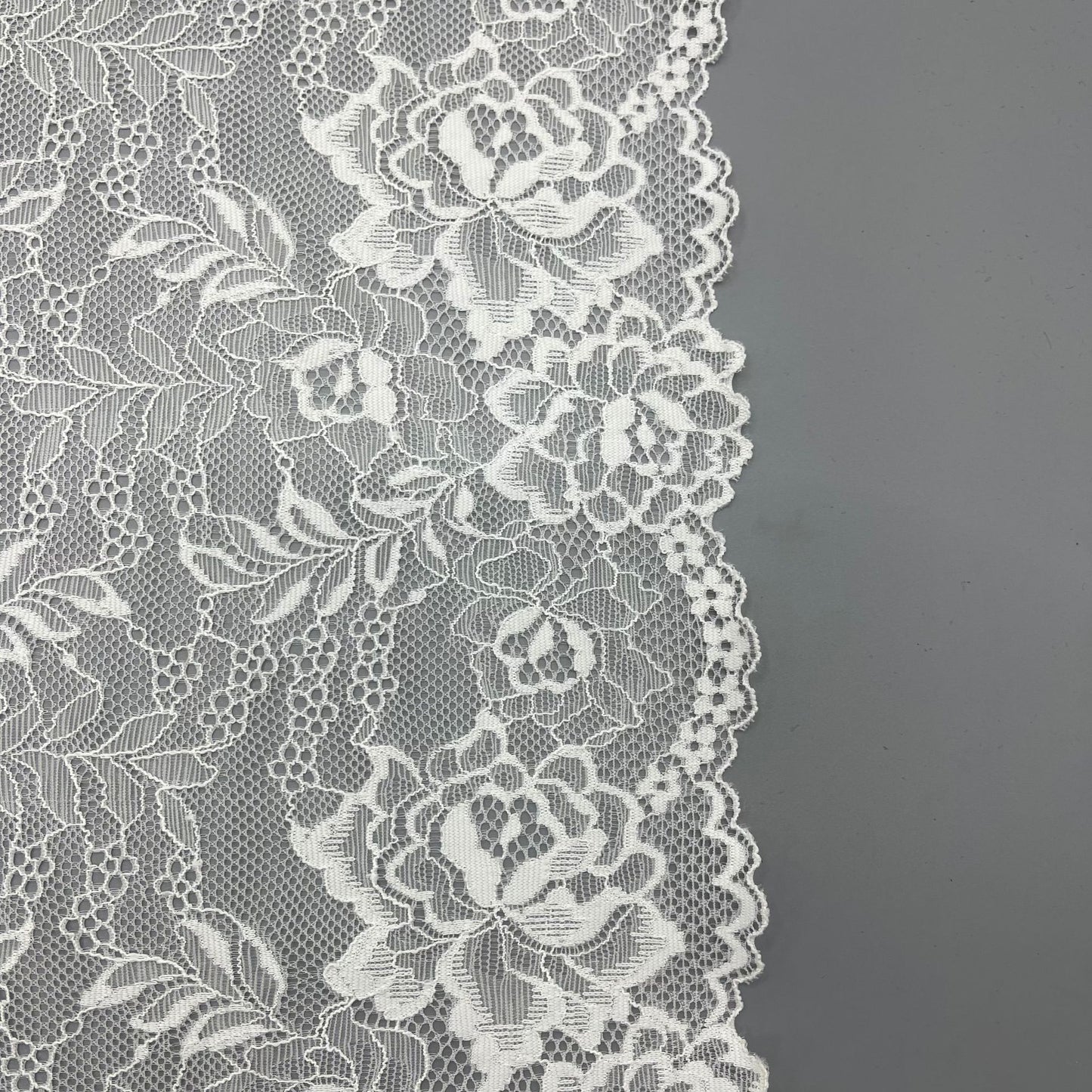 freedombeauty|24cm Elastic White Hollow Lace Trim Nylon Wedding Dress Accessories Decorative Lace Custom Design