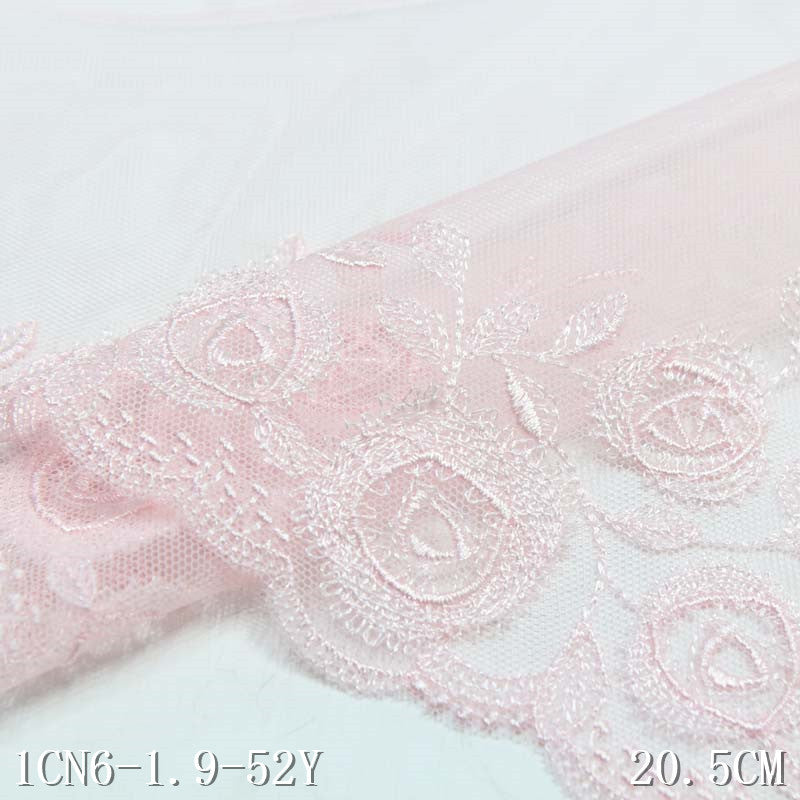 【1pack】-freedombeauty|Three-Color Mesh Polyester Ribbon Trumpet Flower Embroidery Trim Accessories Curtain Underwear Hair Accessories Trim