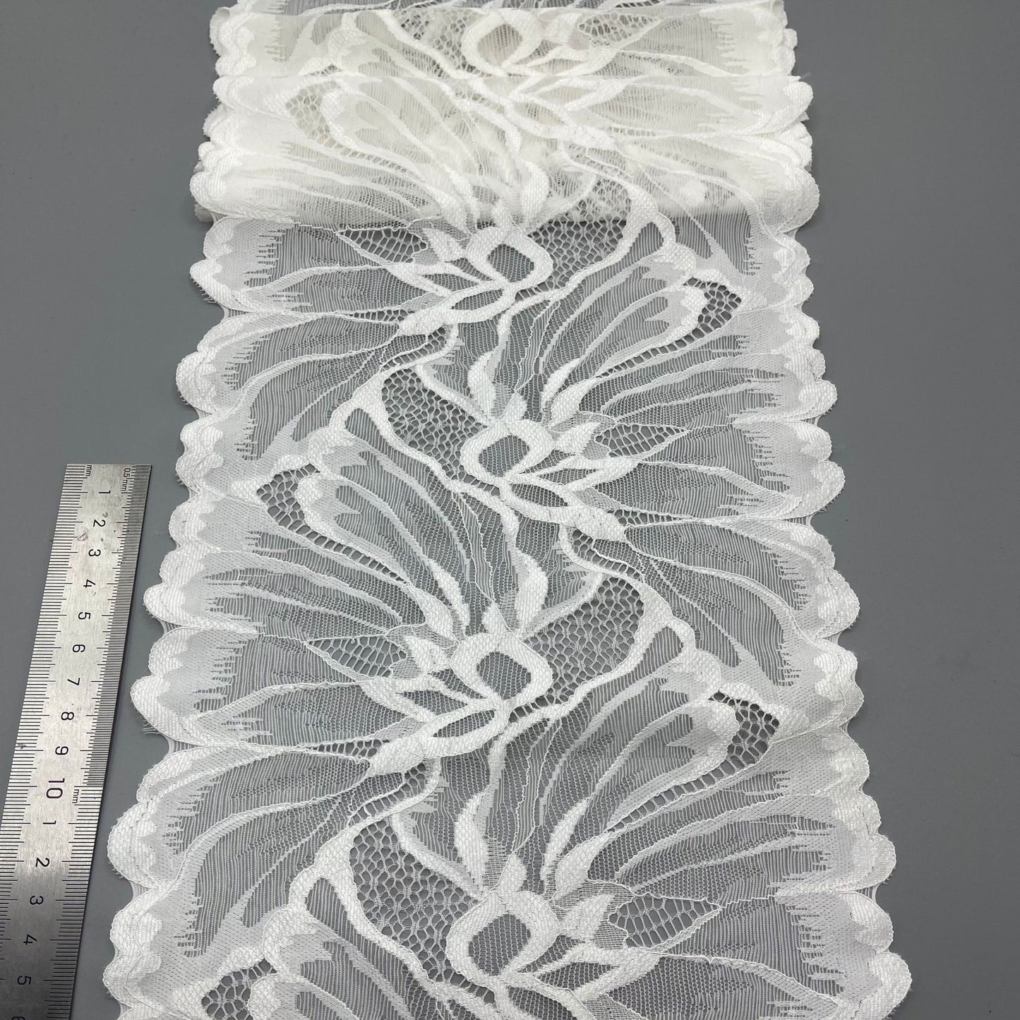 freedombeauty|20CM White Elastic Hollow Lace Trim Nylon Handmade E-commerce Hot Selling Edging