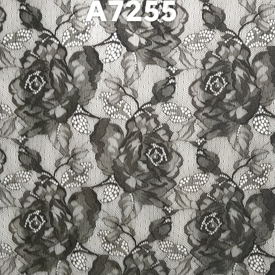 freedombeauty|New Big Rose Flower Nylon Lace Fabric Lightweight Soft Skin-friendly Double-sided Stretch Trim Rose Flower Women's Base Layer