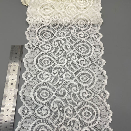freedombeauty|18CM Soft Nylon Spandex Black and White Sock Decoration Elastic Lace Trim DIY Women's Vest