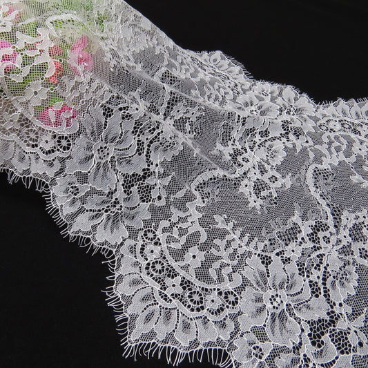 FREEDOMBEAUTY | Chao Shangjia's new 31CM symmetrical warp knitted lace, beautiful flower women's clothing eyelash lace