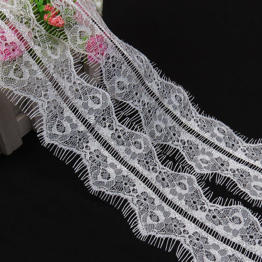 FREEDOMBEAUTY | Bilateral brocade polyester black and white with silver thread embroidery lace 7cm silver polyester silk lace underwear eyelashes pajama lace