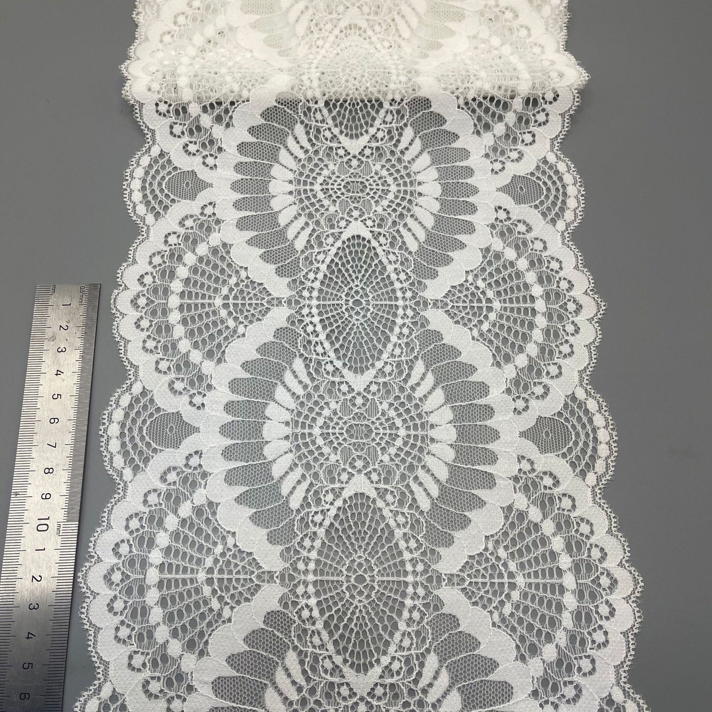 freedombeauty|20CM Elastic Lace Trim White Wedding Dress Hollow Lace Nylon DIY Clothing Accessories
