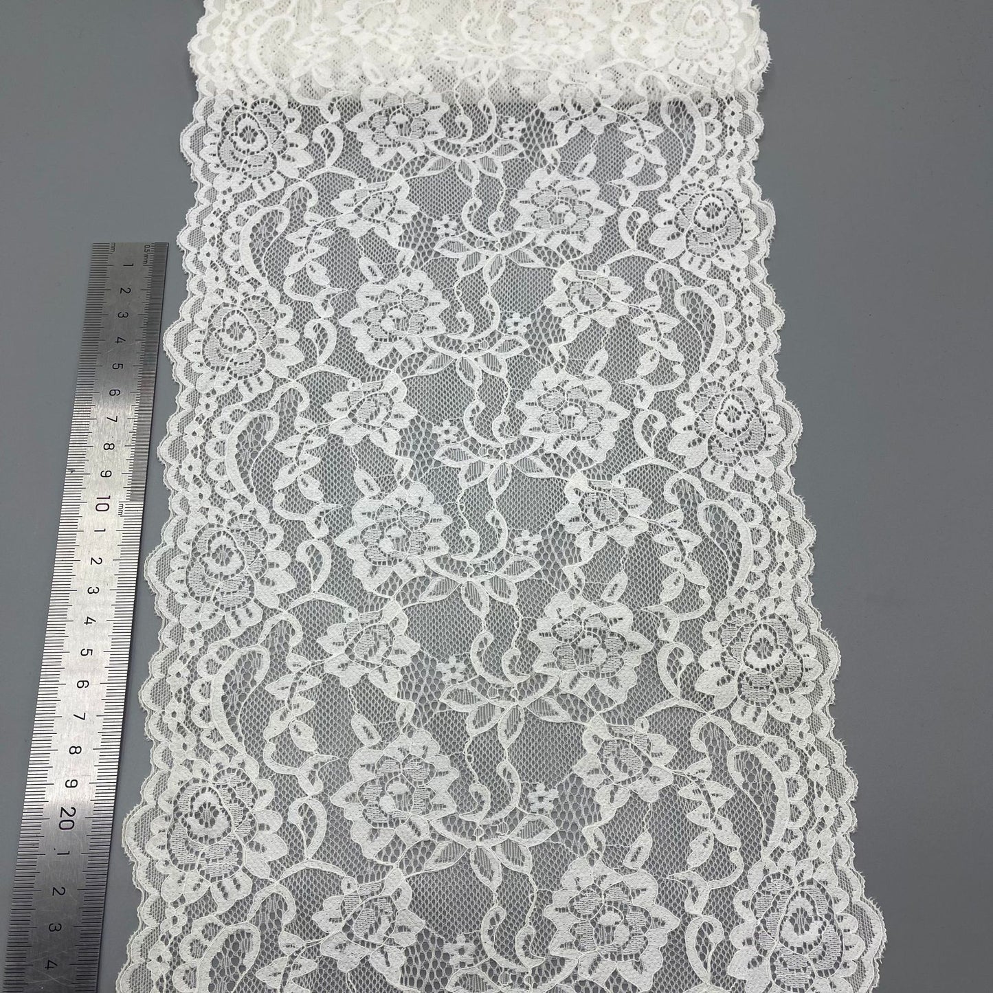 freedombeauty|22CM Lingerie Wedding Dress Lace Trim Accessories White Elastic Lace Nylon Hollow Lace DIY Design