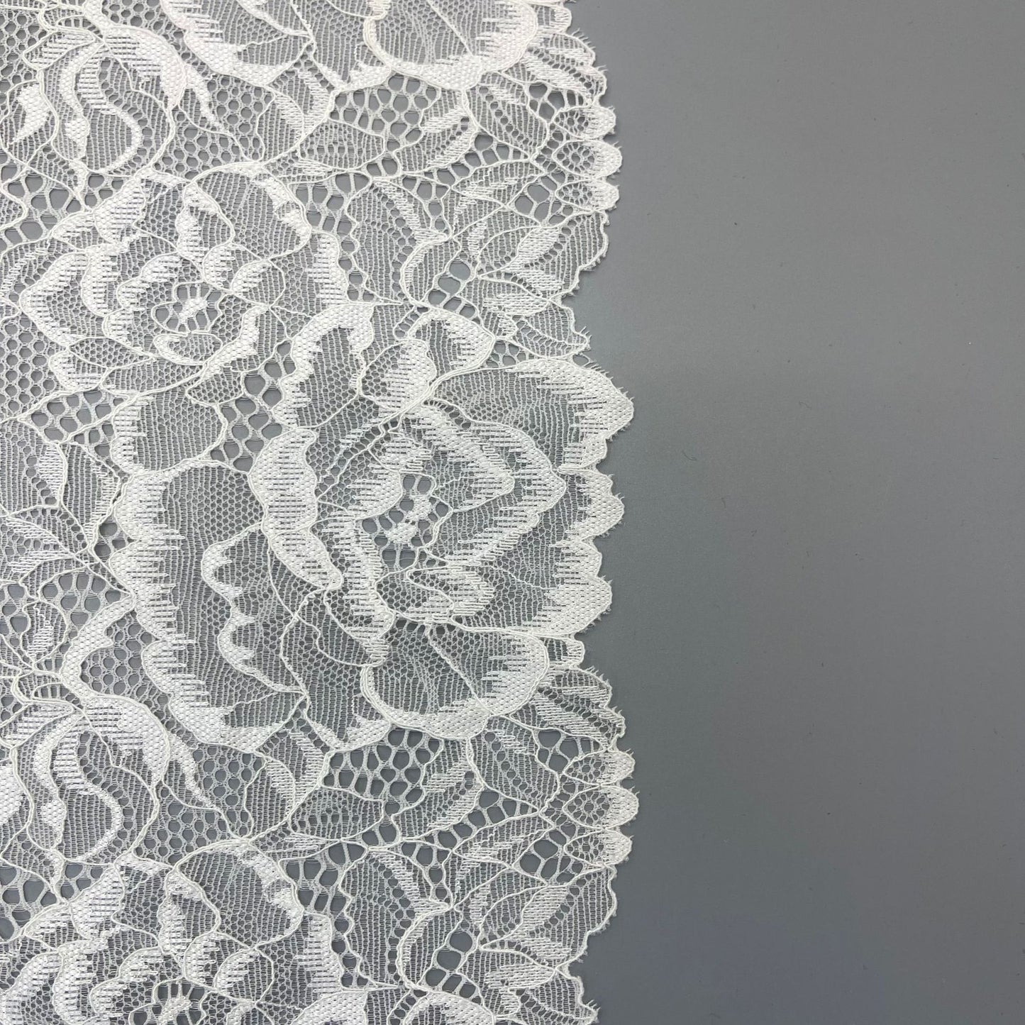 freedombeauty|24cm Handmade Wedding Dress Accessories White Elastic Lace Trim Hollow Design