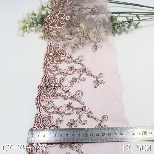 FREEDOMBEAUTY | Ethnic style gold thread exquisite flower mesh embroidery lace, curtain sofa cushion lace accessories
