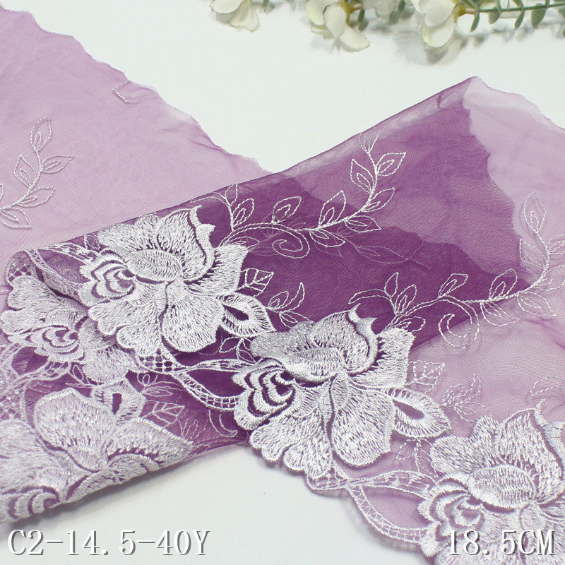 FREEDOMBEAUTY | Mesh embroidery lace classical exquisite two-color flower, clothing underwear home lace accessories