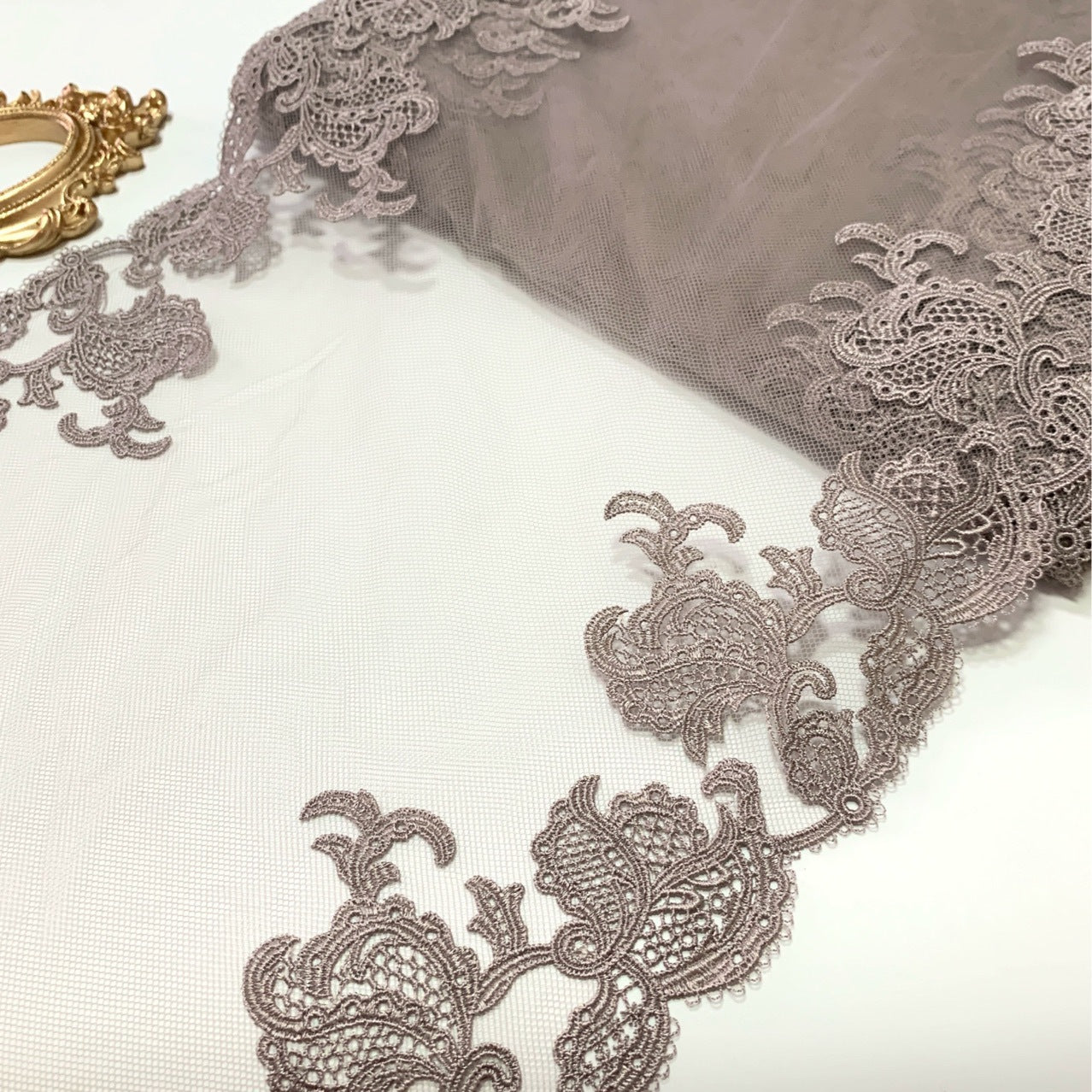 FREEDOMBEAUTY | Spot bilateral light brown water-soluble splicing mesh lace lace accessories decorative design DIY