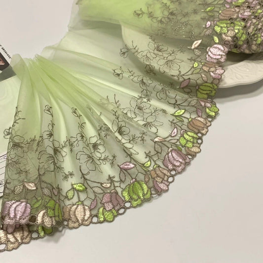 FREEDOMBEAUTY | Spot Tulip Hollow Embroidery Mesh Lace Accessories Decorative Fabric DIY Clothing