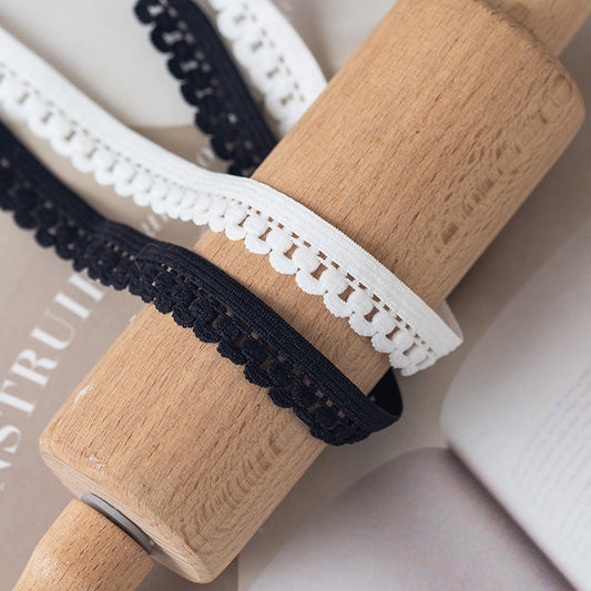 FREEDOMBEAUTY | Factory direct 1.2CM nylon elastic hollow bud belt DIY women's underwear edge pressing decorative elastic bud belt