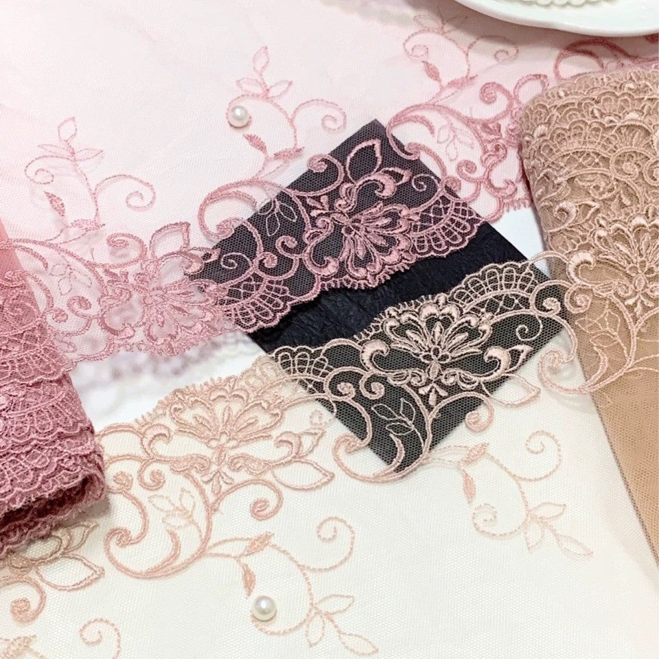 FREEDOMBEAUTY | Spot plain and elegant mesh embroidery soft lace lace accessories decorative design DIY clothing fabric
