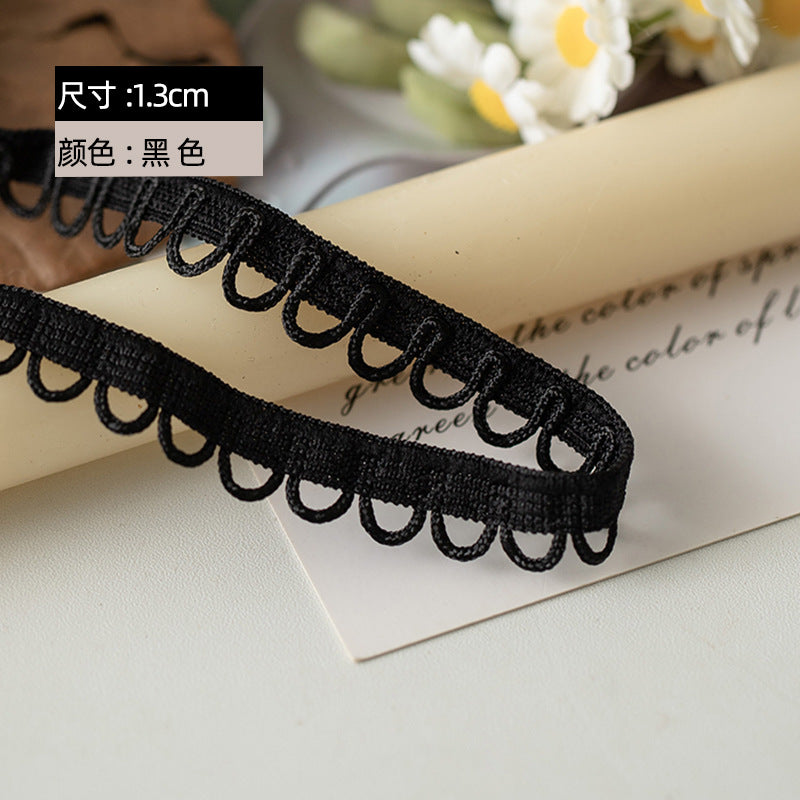 FREEDOMBEAUTY | Factory Direct 1.3CM White/Black Spot Elastic Rope Hole Elastic Band, Women's Clothing Children's Clothing Back Band Elastic