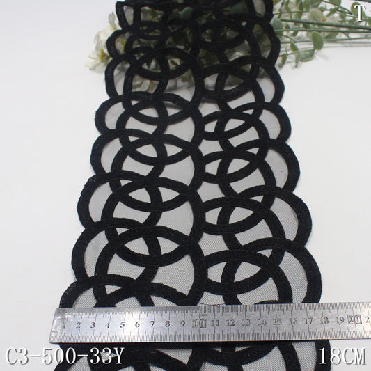 FREEDOMBEAUTY | Three-color mesh embroidery lace fashion staggered ring 18cm fashion underwear lace accessories