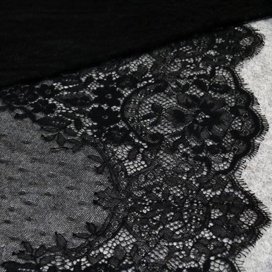 FREEDOMBEAUTY | 53cm wide symmetrical eyelash lace, positioning eyelash lace fabric, computer embroidered lace