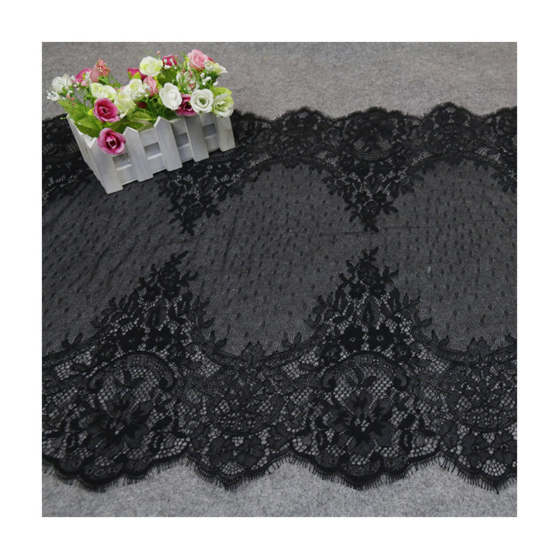 FREEDOMBEAUTY | 53cm wide symmetrical eyelash lace, positioning eyelash lace fabric, computer embroidered lace