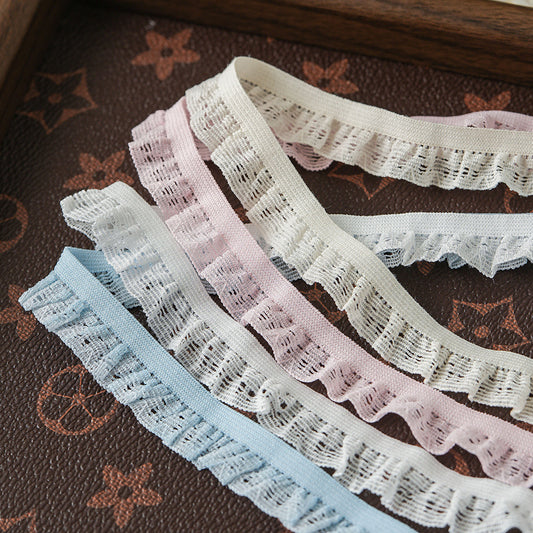FREEDOMBEAUTY | Factory direct 1.8CM polyester color elastic fungus lace elastic band, shower cap toy decorative elastic band