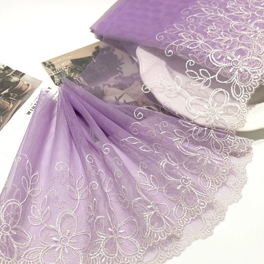 FREEDOMBEAUTY | Spot plain and elegant mesh embroidery lace accessories decorative fabric design clothing DIY