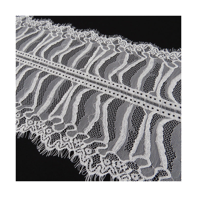 FREEDOMBEAUTY | Bilateral sea cucumber strip eyelash pajamas lace 35cm nylon silk lace fabric home soft lace
